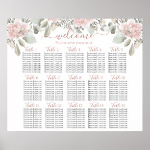 Blütenblütenblütenstaubige Rose Sitzplan Poster