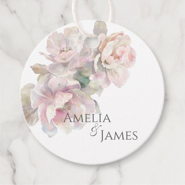 Blütenblütenhochzeit Geschenkanhänger (Vorderseite)