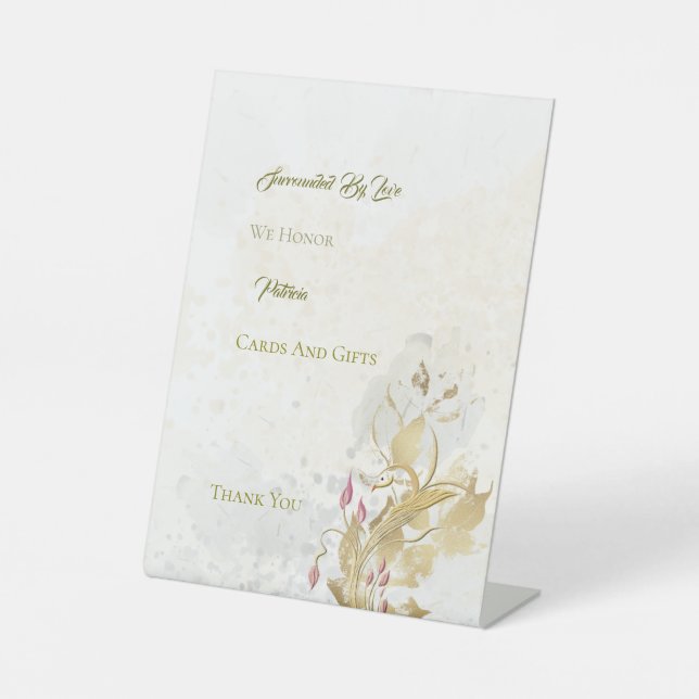 Blütenblütenschild 50. Geburtstag Sockelschild (Vorderseite)