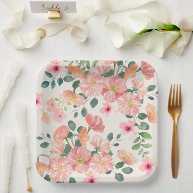 Blütenblütenschwule Mädchen-Babydusche Pappteller (Hochzeit)