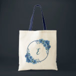 Blütenboho, ein Geschenk für die Marine Tragetasche<br><div class="desc">Navy blühende boho personalzied Geschenk Tasche. Violet Print ©</div>