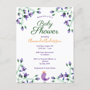 Blütenbrauen-Blütenblütenblüten Einladungspostkarte