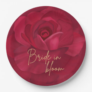 Blütenbraun in Rose und Brautparty mit goldenem Bl Pappteller