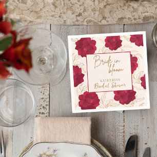 Blütenbraun in Rose und Brautparty mit goldenem Bl Serviette