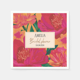 Blütenbraun mit blühendem Brautparty Tischdekor Serviette