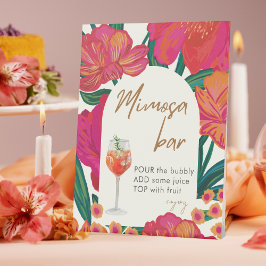 Blütenbraut Brautparty Mimosa Bar Sockelschild