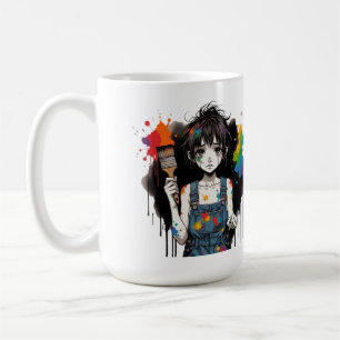 Blutende Farben Weinende Künstlerin Mädchen Manga  Kaffeetasse
