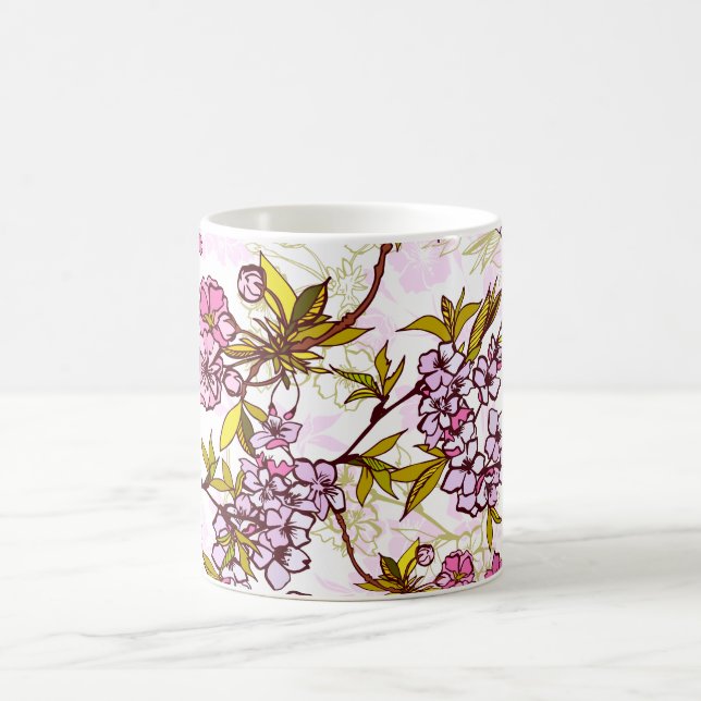 Blutende Kirschblütenmuster  Kaffeetasse (Mittel)