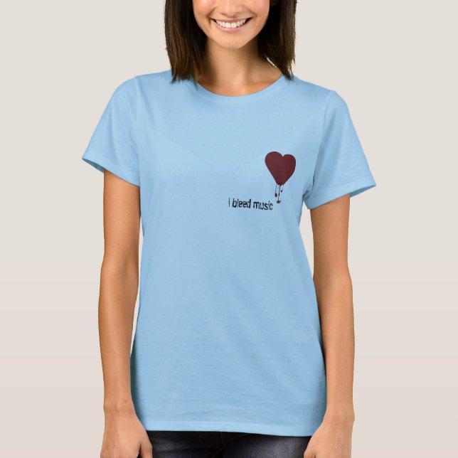 Blutendes Herz, blute ich Musik T-Shirt (Vorderseite)