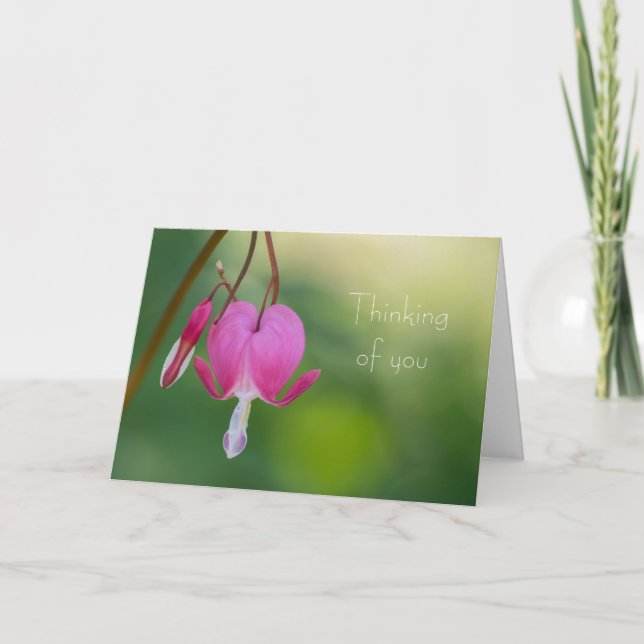 Blutendes Herz, das an Sie denkt Karte (Vorderseite)