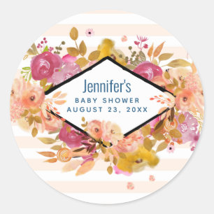 Blütendusche aus Orange und Rosa Bouquet Runder Aufkleber