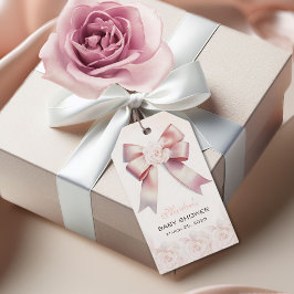 Blütendusche aus Pink Bow Geschenkanhänger