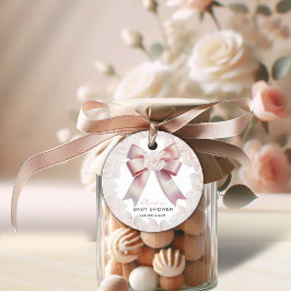 Blütendusche aus Pink Bow Geschenkanhänger