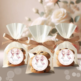 Blütendusche aus Pink Bow Runder Aufkleber