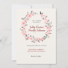 Blütendusche mit rosa Kirschblüten Einladung