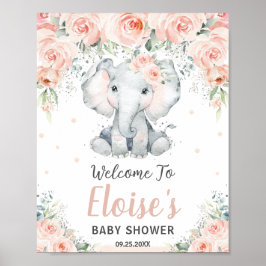 Blütendusche mit weichem Flor Elephant Baby Dusche Poster