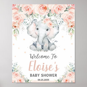 Blütendusche mit weichem Flor Elephant Baby Dusche Poster
