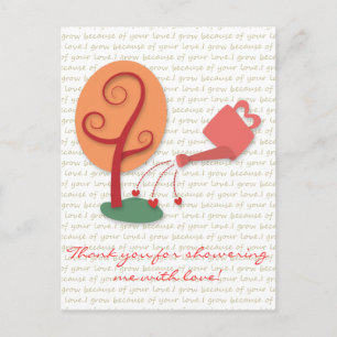 Blütendusche Pflanze mit Liebe Postkarte