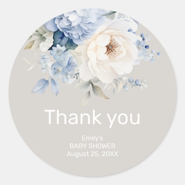 Blütenduschkarte Runder Aufkleber (Vorderseite)