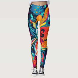 Blütenexplosion: Abstrakter Blütenwirbel Leggings