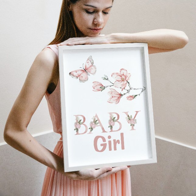 Blütenfarbe Rosa Schmetterling Kinderzimmer Poster (Von Creator hochgeladen)