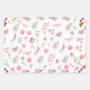 Blütenfarben Geschenkpapier Set