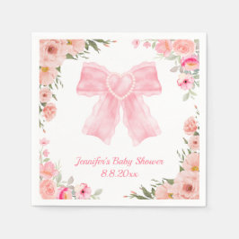 Blütenfarben-Rosa Bugmädchen-Babydusche Serviette