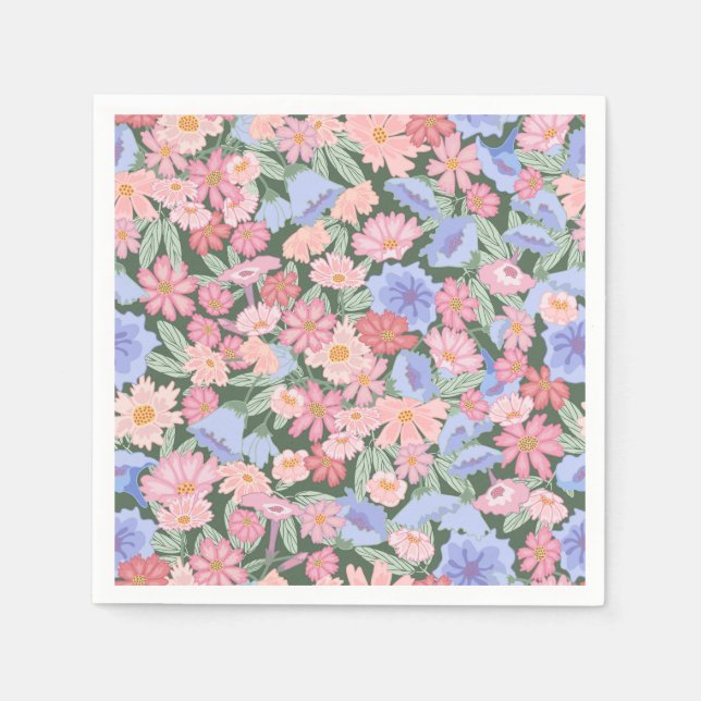 Blütenfarben Serviette (Vorderseite)