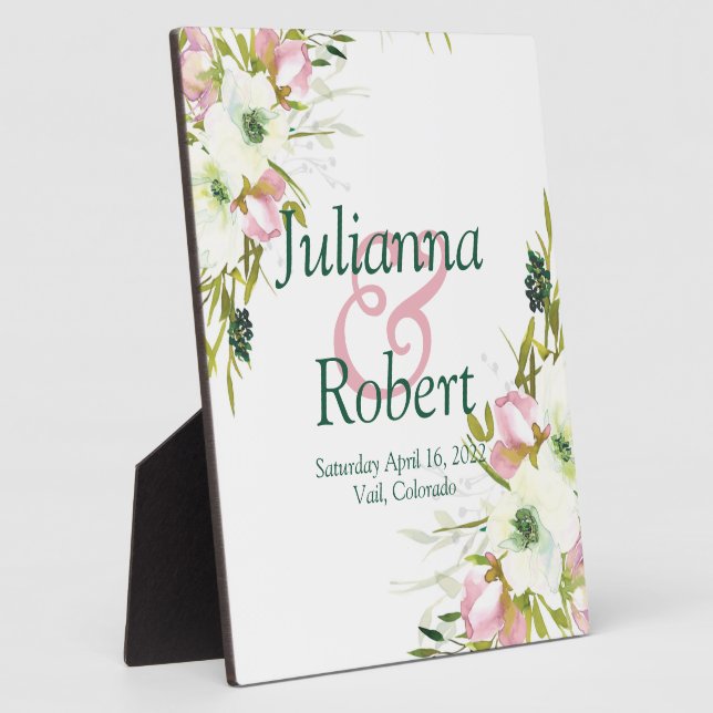 Blütenfarbene Hochzeitsfeier Fotoplatte (Seite)