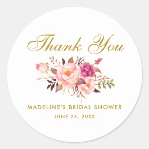 Blütenfarbenes Brautparty Rosa Blush Runder Aufkleber