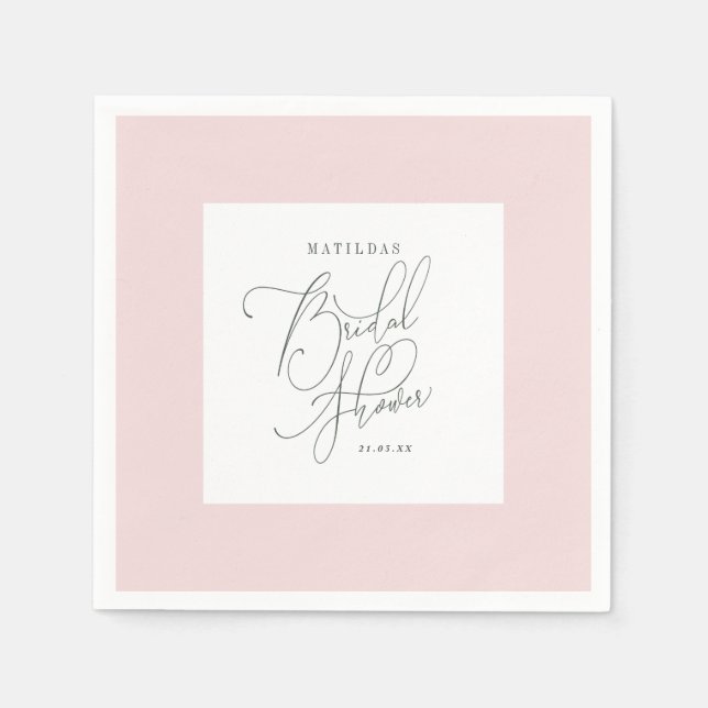 Blütenfarbenes Brautparty Serviette (Vorderseite)