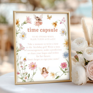 Blütenfarbenfrohe Blüte Geburtstagszeit Kapsel Poster