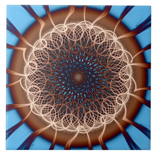 Blütenfarbiges visionäres Muster Fliese (Vorderseite)