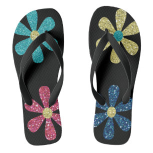 Blütenflocken aus Glitzer Flip Flops