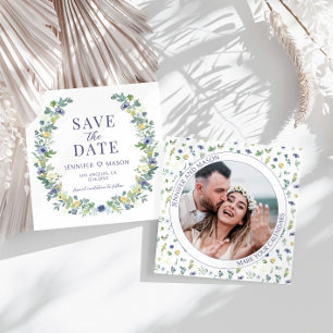 Blütengelb Save the Date Foto