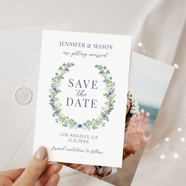 Blütengelb Save the Date Foto Einladung (Von Creator hochgeladen)