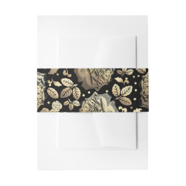 Blütengold und schwarze Vintage Einladungsbanderole