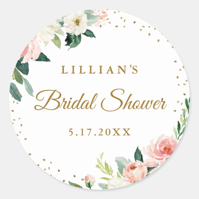 Blütengoldbrunch und Bläschen Runder Aufkleber (Vorderseite)