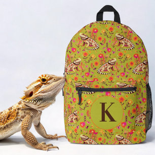 Blütengrün aus Bartagame Bedruckter Rucksack