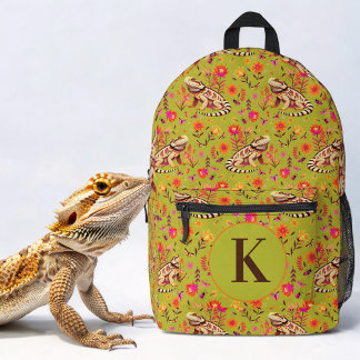 Blütengrün aus Bartagame Bedruckter Rucksack