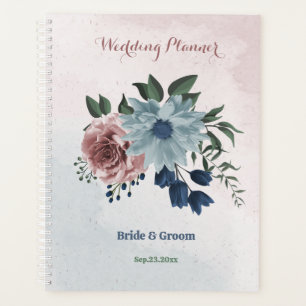 Blütengrün-Hochzeit in rosa staubblauer Marineblau Planer