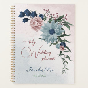 Blütengrün-Hochzeit in rosa staubblauer Marineblau Planer