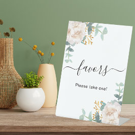 Blütengrün und Eukalyptuswein - Zeichen Sockelschild