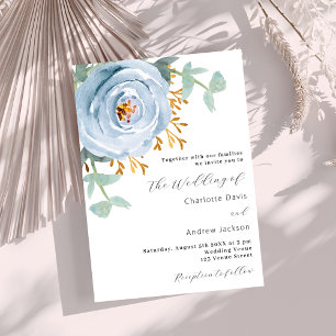 Blütengrün und luxuriöse Hochzeit Einladung