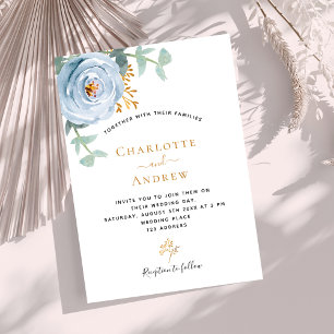 Blütengrün und luxuriöse Hochzeit Einladung