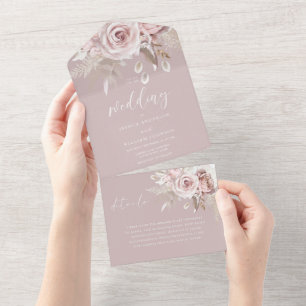 Blütenhochzeit All In One Einladung