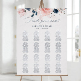 Blütenhochzeit in Navy und Blush Pink Poster