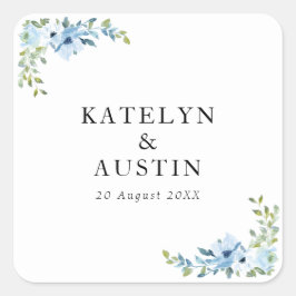 Blütenhochzeit Quadratischer Aufkleber