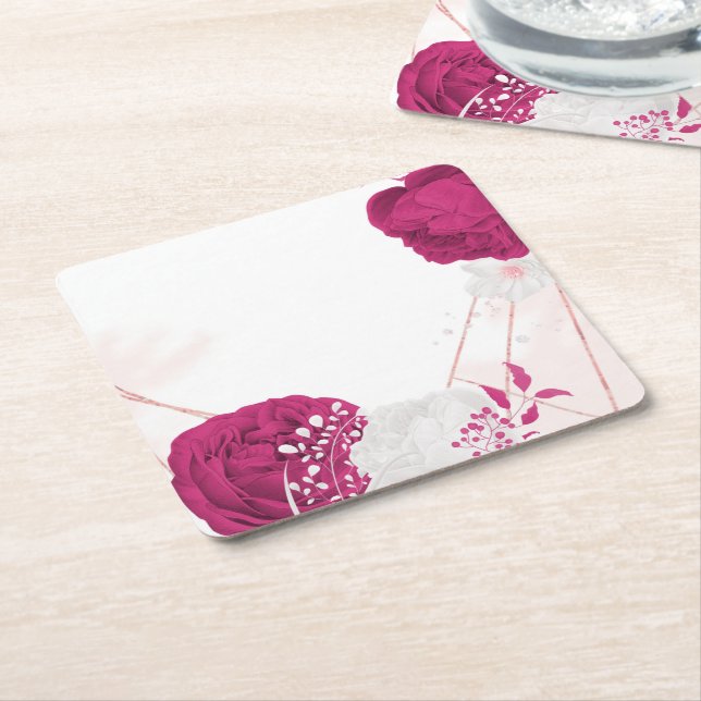 Blütenhochzeit Rechteckiger Pappuntersetzer (angewinkelt)