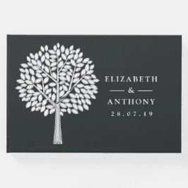 Blütenhochzeit von Chalkboard-Bäumen Gästebuch